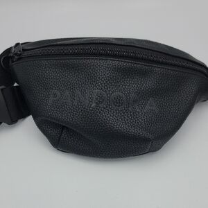 Pandora Black Belt Bag with Textured Leather Finish